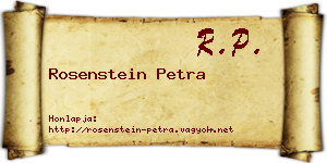 Rosenstein Petra névjegykártya